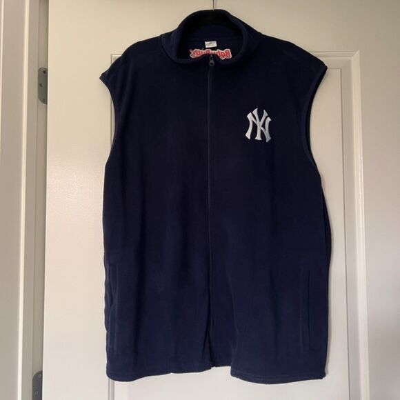 MLB Other - New York Yankees Fleece Vest - Mens XL Navy Blue Full Zip Mock Neck MLB - NYY